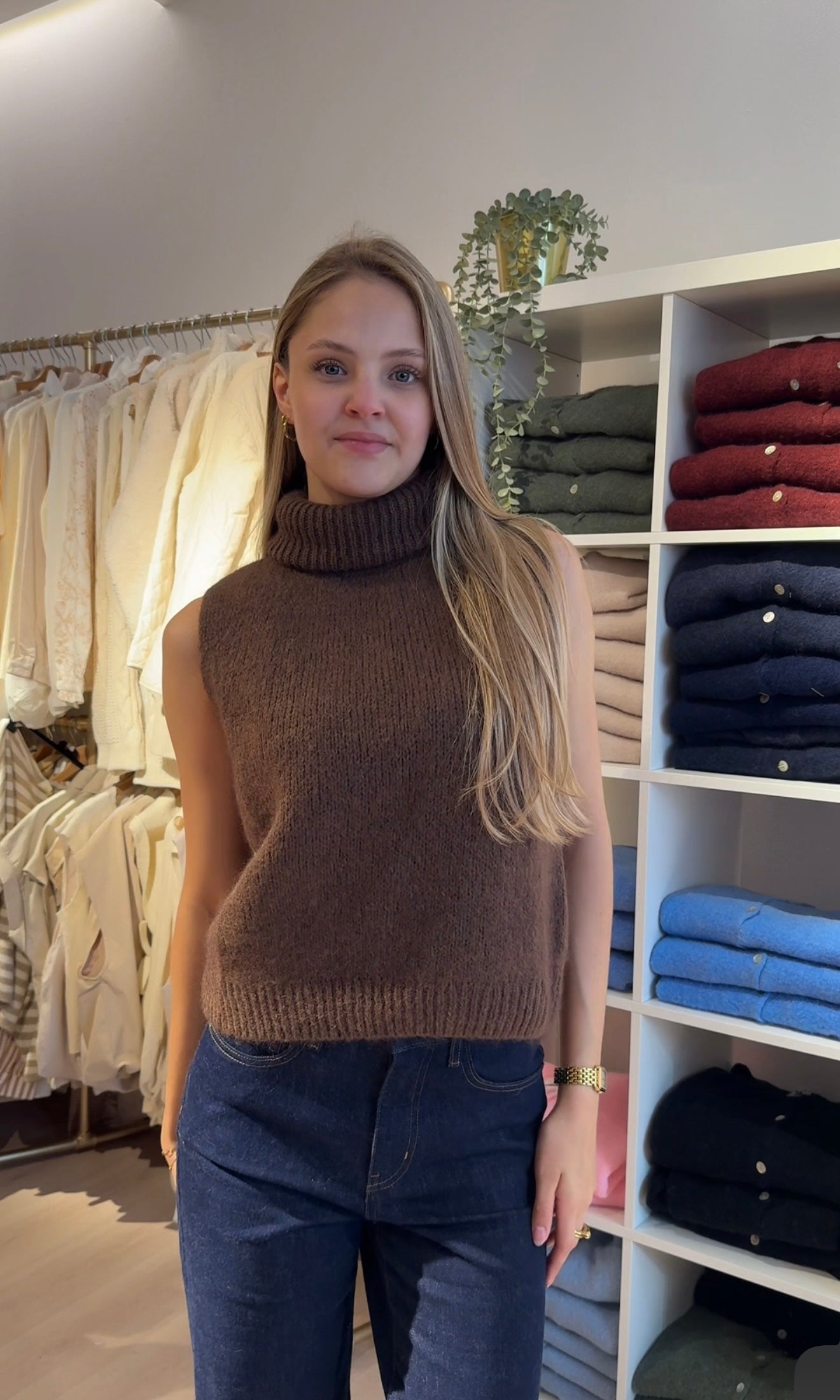 kid mohair col debardeur