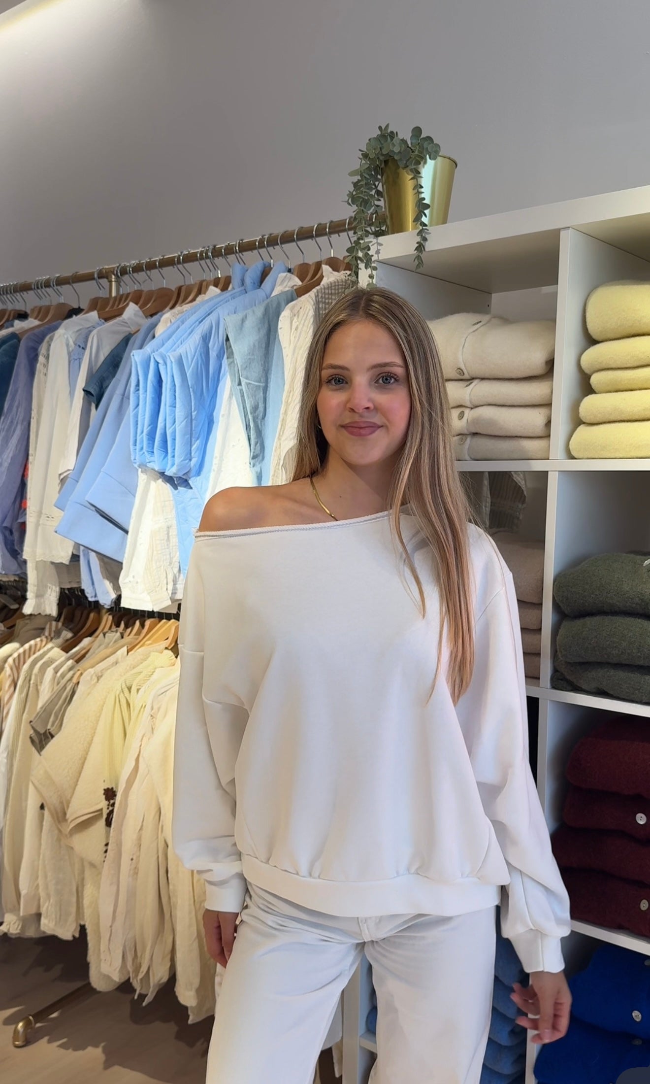 Off the shoulder sweater