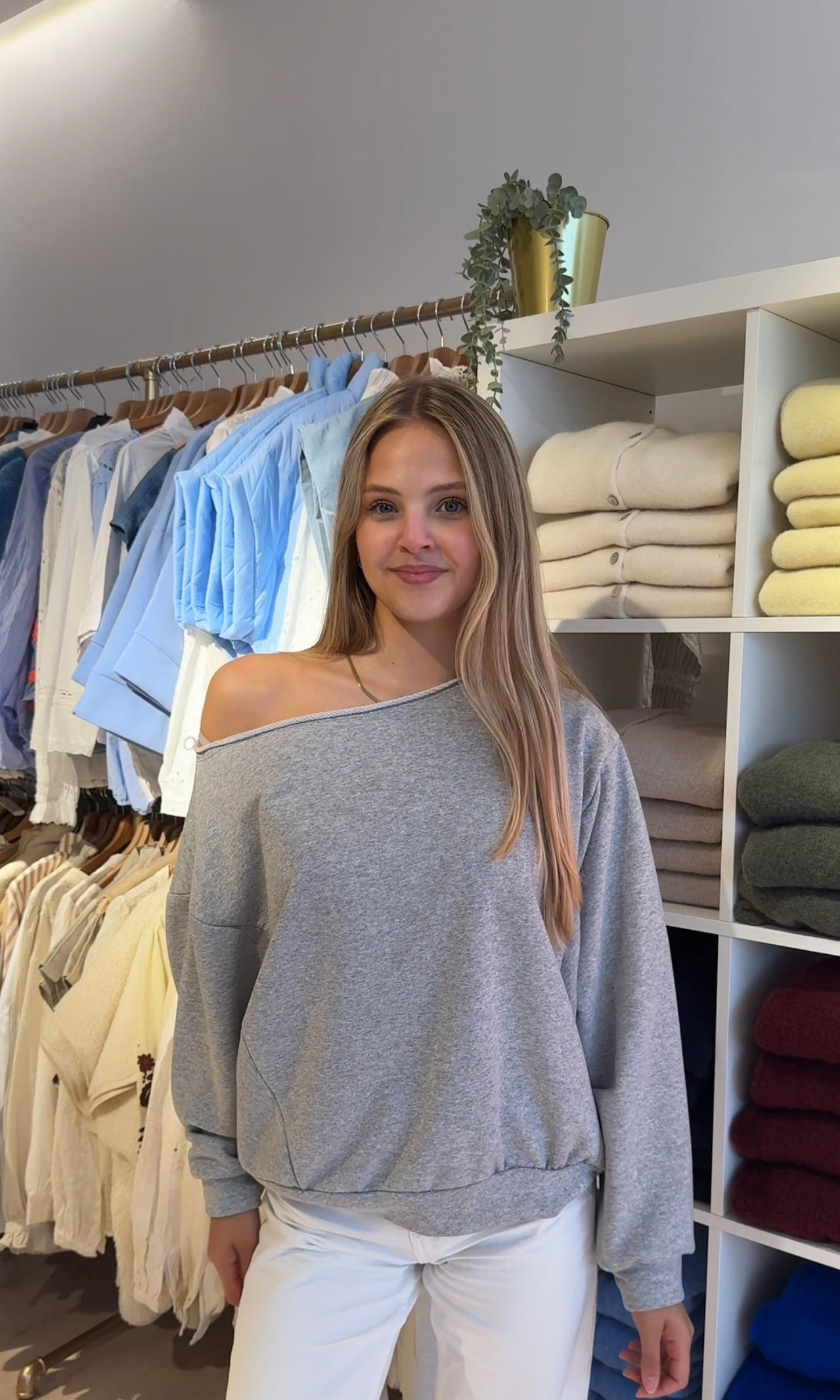 Off the shoulder sweater